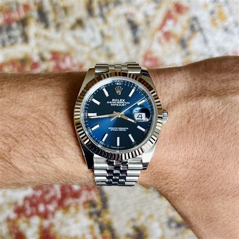 rolex datejust fluted bezel dual tone|Rolex Datejust 41mm blue dial.